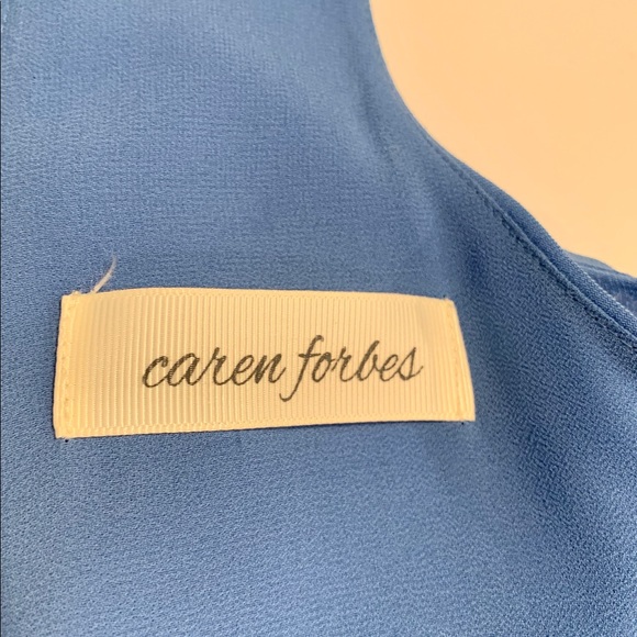 Beautiful Caren Forbes blue racerback blouse Sz M - Picture 7 of 8